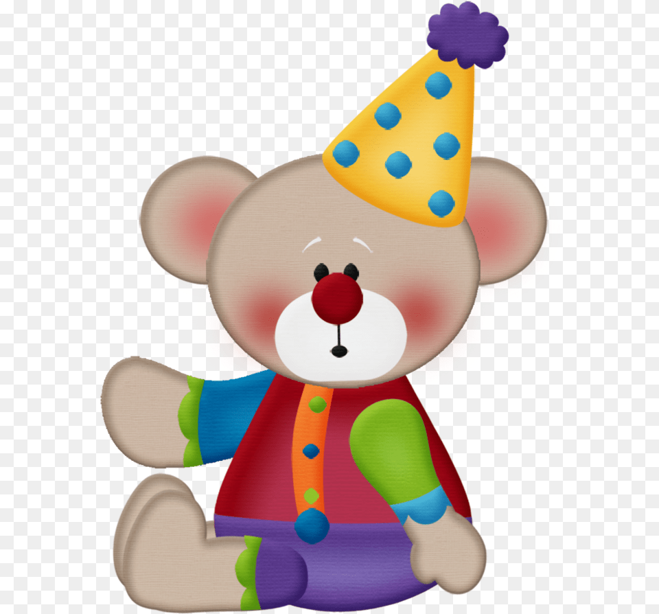 Clown Party Circus Party Art Birthday Circus Birthday Oso De Circo Animado, Clothing, Hat, Balloon, Toy Png Image