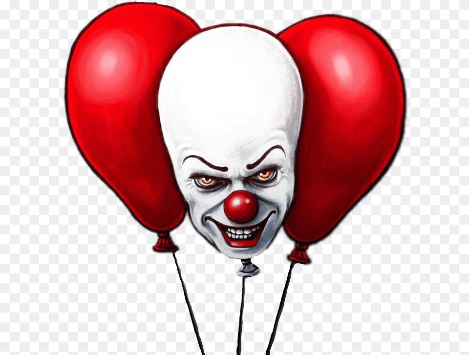 Clown Pennywise Ftestickers Freetoedit Pennywise Clipart, Balloon, Adult, Face, Head Free Transparent Png