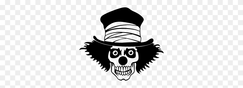 Clown Skull Camping Car Decal Kangoo Skull Vector, Gray Png Image