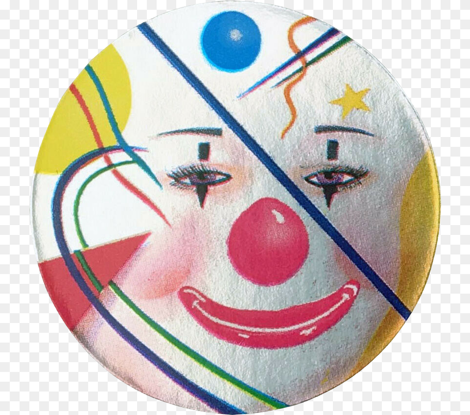 Clown Sticker By Lisa Frank Circle, Performer, Person, Face, Head Png Image