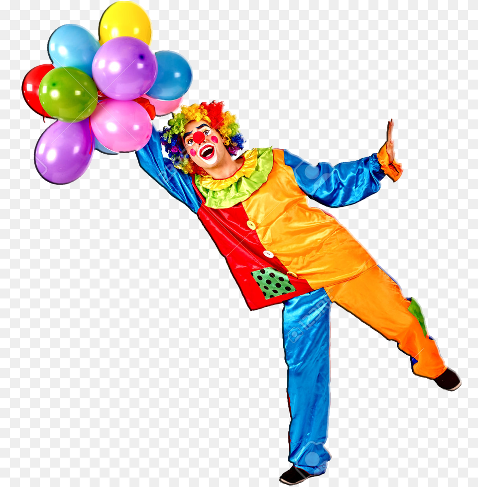 Clown With Balloon, Person, Performer, Face, Head Free Transparent Png