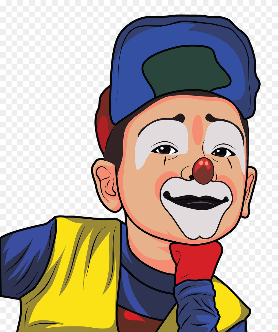 Clown With Blue And Red Cap, Baby, Person, Face, Head Free Transparent Png
