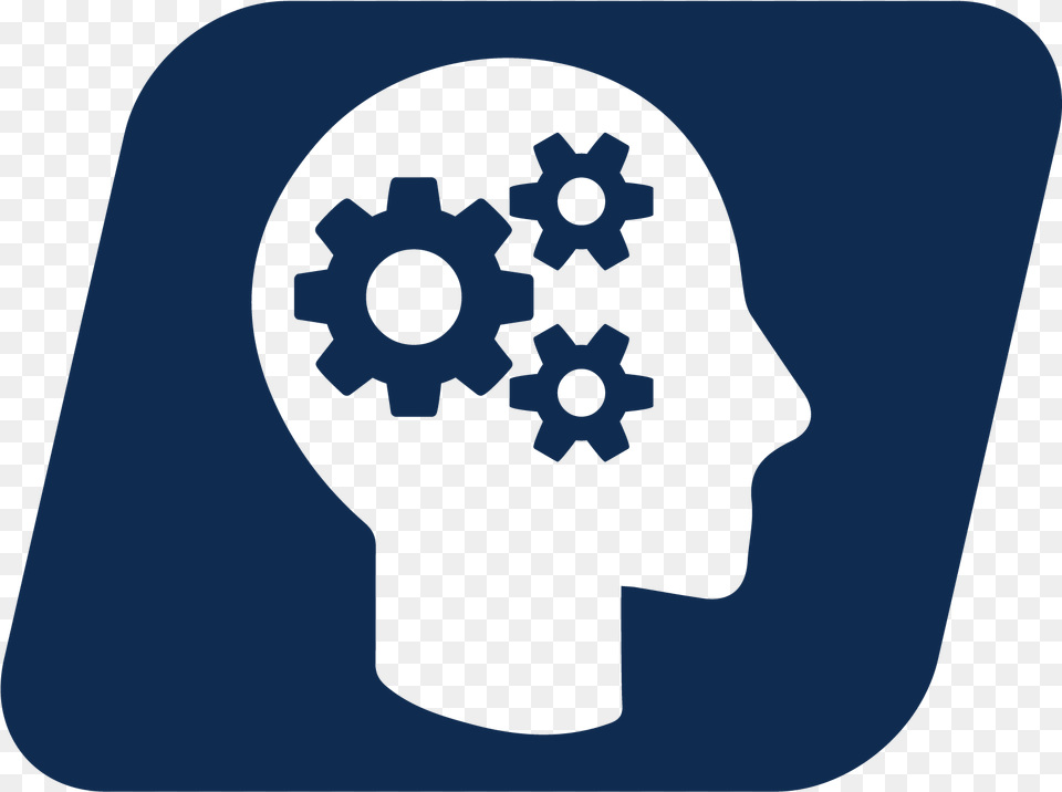 Cls Product Icon Head Side Profile With Gears Navy Cog Icon Transparent, Machine, Gear, Person Free Png