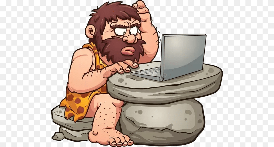 Club Clipart Cavemen Caveman Computer, Baby, Person, Electronics, Laptop Free Png Download