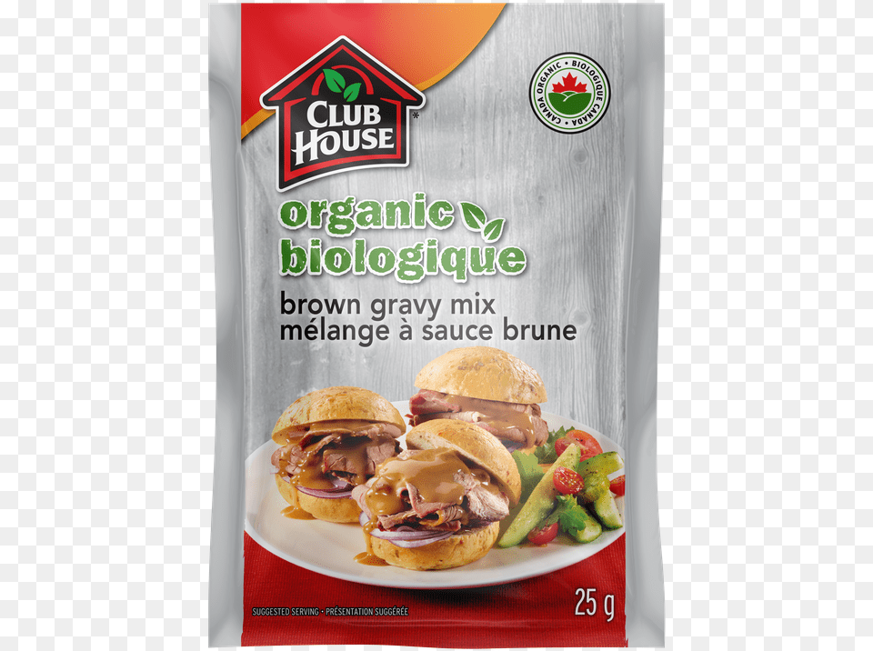 Club House Organice Brown Gravy, Advertisement, Burger, Food, Lunch Free Png
