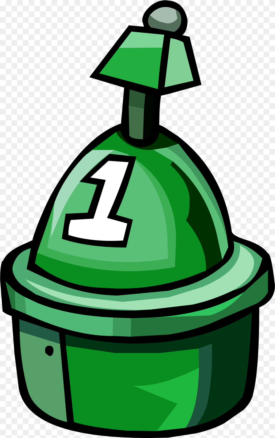 Club Penguin Buoy Image With No Clip Art, Green, Helmet, Recycling Symbol, Symbol Free Png