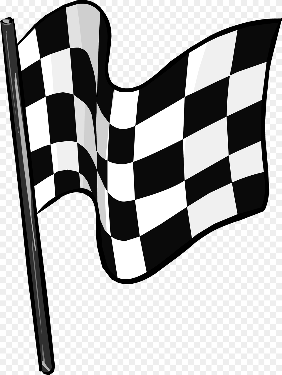 Club Penguin Flag Drapeau Xc3xa0 Damier Clip Art Transparent Racing Flags Clipart, Smoke Pipe, Stencil, Accessories, Formal Wear Free Png Download