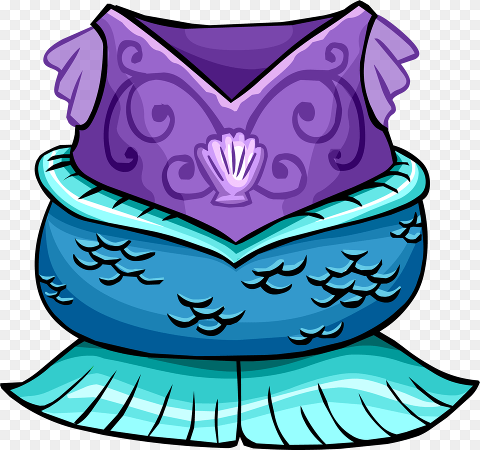 Club Penguin Mermaid Tail Clipart Download, Cream, Dessert, Food, Icing Free Png