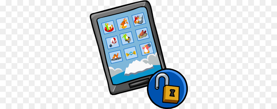 Club Penguin Rewritten Club Penguin Phone Item, Computer, Electronics, Tablet Computer Free Transparent Png