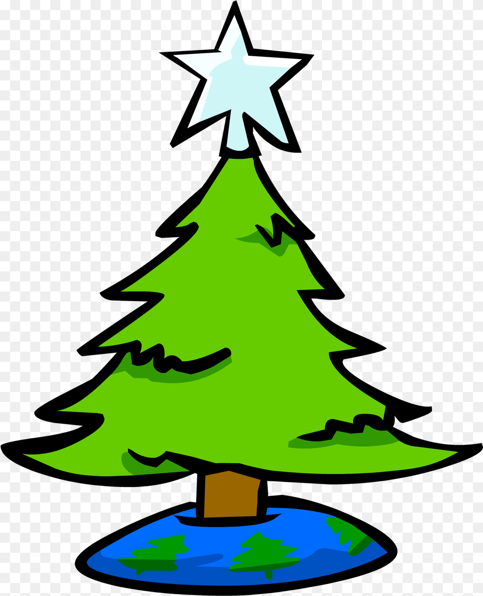 Club Penguin Rewritten Wiki Christmas Tree Image Small, Star Symbol, Symbol, Plant, Green Free Png