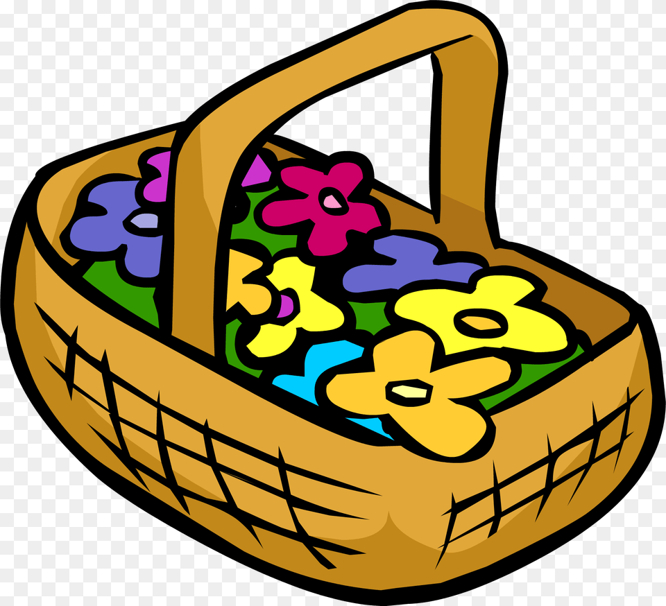 Club Penguin Rewritten Wiki Clipart Of Basket Of Flower, Shopping Basket Png Image