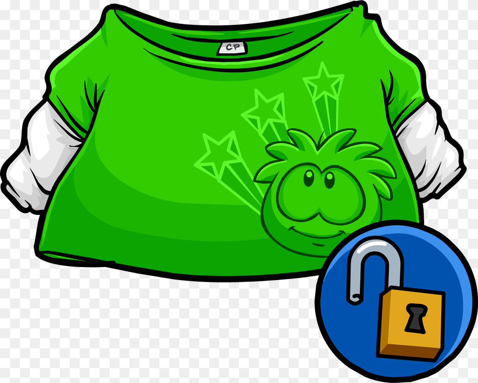 Club Penguin Rewritten Wiki Club Penguin Puffle Shirt, Clothing, T-shirt, Green, Long Sleeve Free Transparent Png