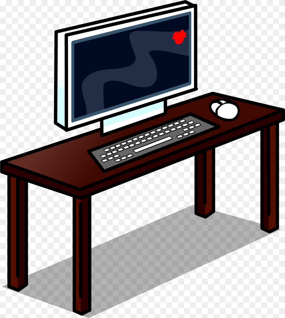 Club Penguin Rewritten Wiki Computer Desk, Furniture, Electronics, Table, Computer Keyboard Free Png
