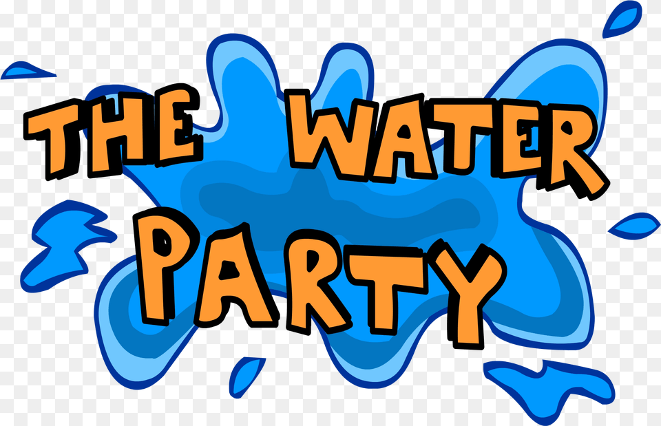 Club Penguin Water Party Logo Image Water Party Clipart, Fire, Flame, Text, Outdoors Png