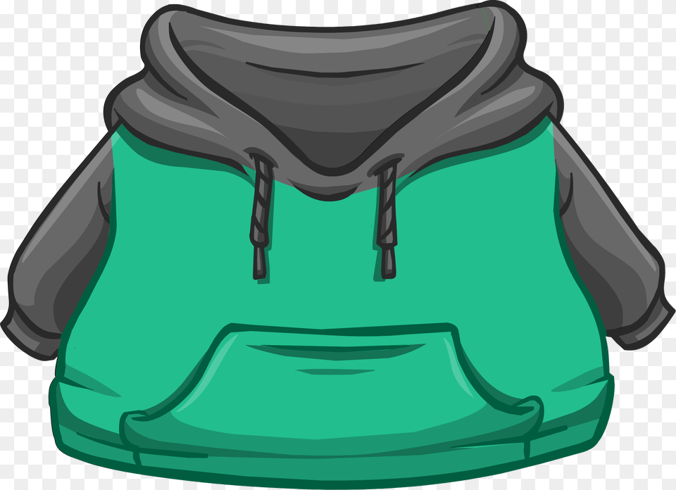 Club Penguin Wiki Black And Green Two Tone Hoodie, Sweatshirt, Sweater, Knitwear, Hood Free Transparent Png