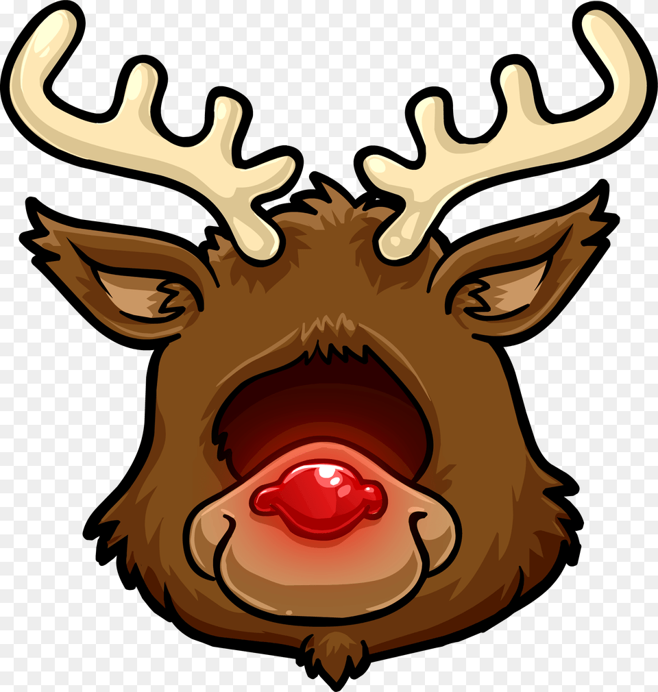 Club Penguin Wiki Reindeer Head Cartoon, Animal, Deer, Elk, Mammal Free Transparent Png