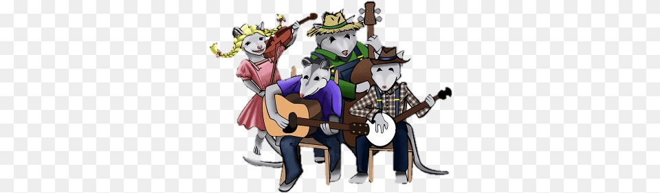 Club Possum Is A Music Show Every Tuesday Night Cartoon, Guitar, Musical Instrument, Person, Performer Png Image