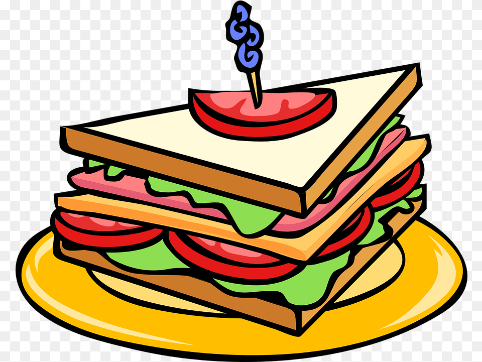 Club Sandwich Triangle Food Sandwich Clipart, Meal, Lunch, Birthday Cake, Dessert Free Png Download