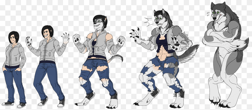 Clumsy Werewolf Transformation Anime Werewolf Transformation, Book, Publication, Comics, Adult Free Png