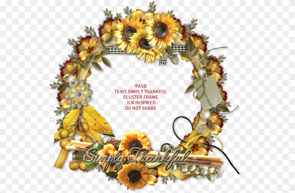 Cluster Frames Asbcfst Vi Sunflower, Flower, Plant, Wreath Free Png