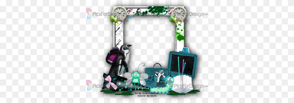 Cluster School Is Cool Picture Frame, Animal, Bird, Penguin, People Free Png Download