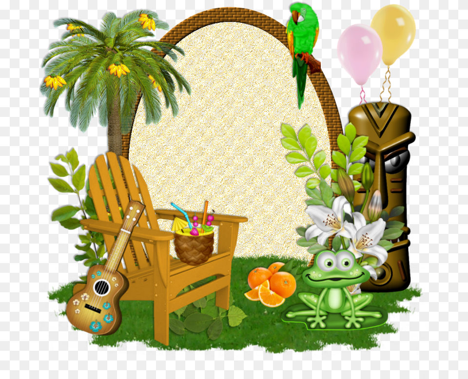 Cluster Tiki Party Cartoon, Animal, Grass, Bird, Plant Png