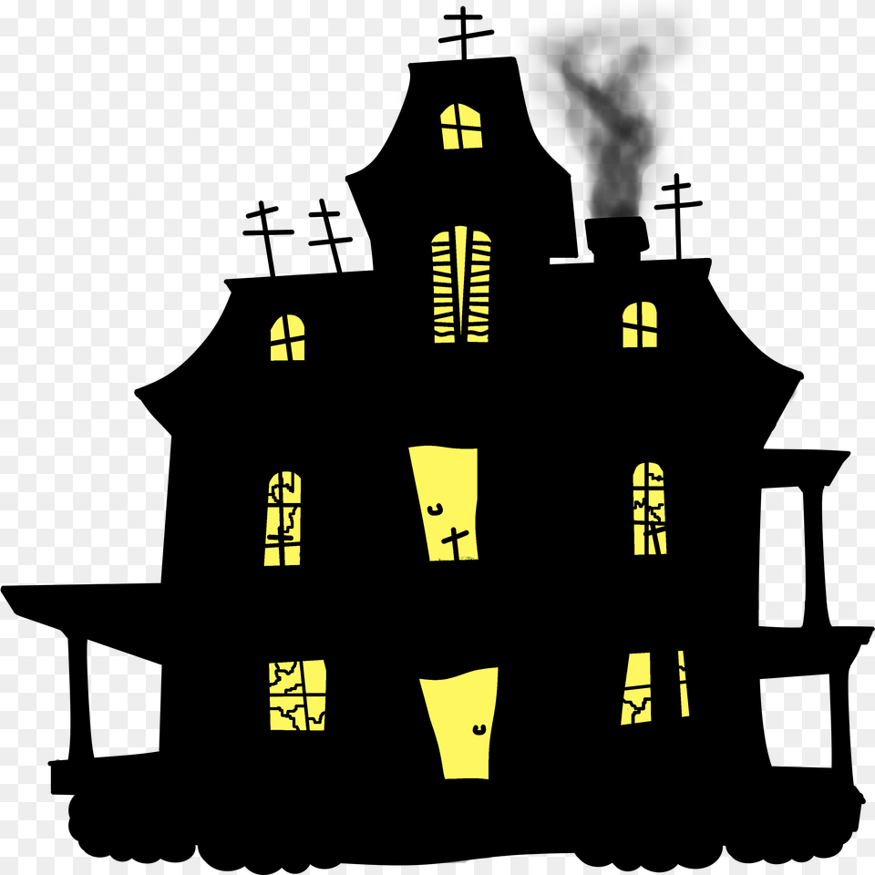 Cm Ac Hauntedhouse Silhouette Halloween Prepositions, Art, Symbol, Cross Free Png