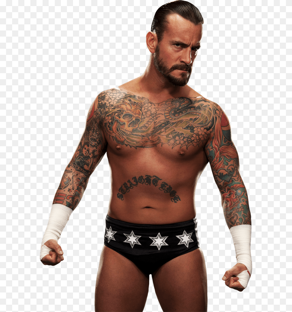 Cm Punk Clipart Cm Punk Wwe Champion 2011, Tattoo, Skin, Person, Swimwear Png Image