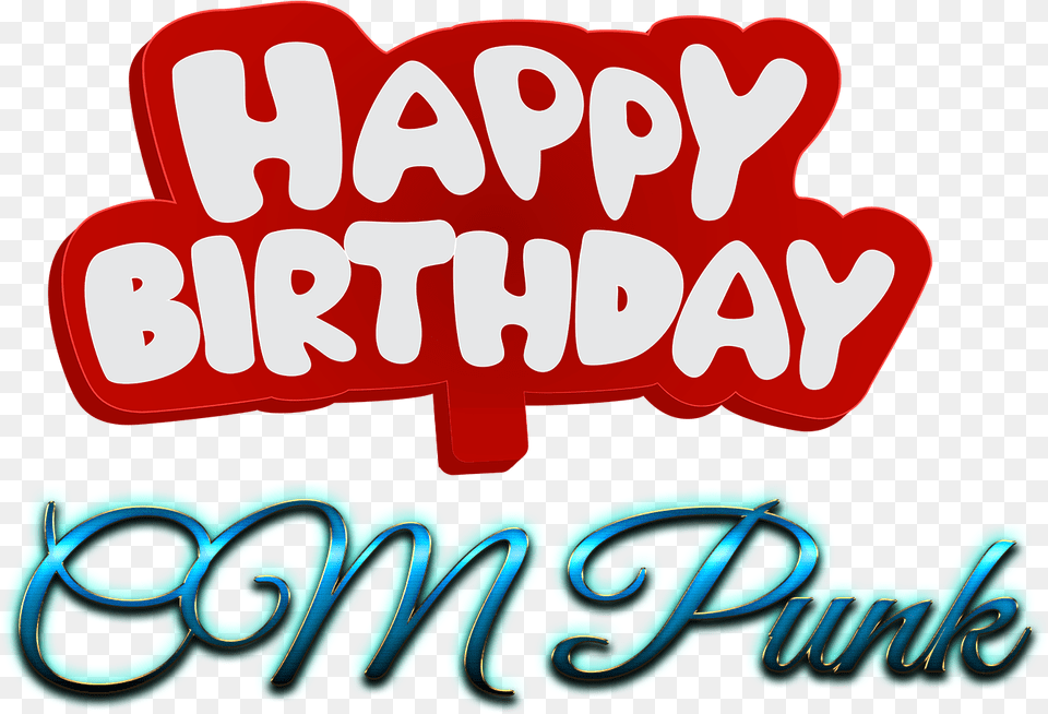 Cm Punk Happy Birthday Name Logo, Text, Light Png Image