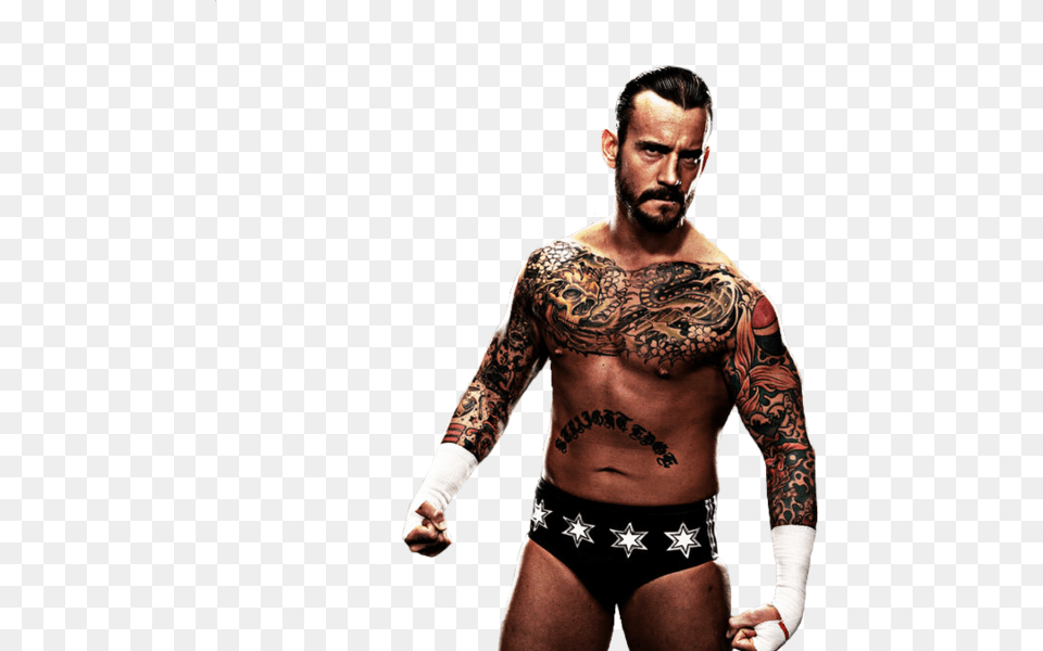 Cm Punk Precise Cut Out Touch Up Tattoo, Skin, Person, Man, Male Free Png Download