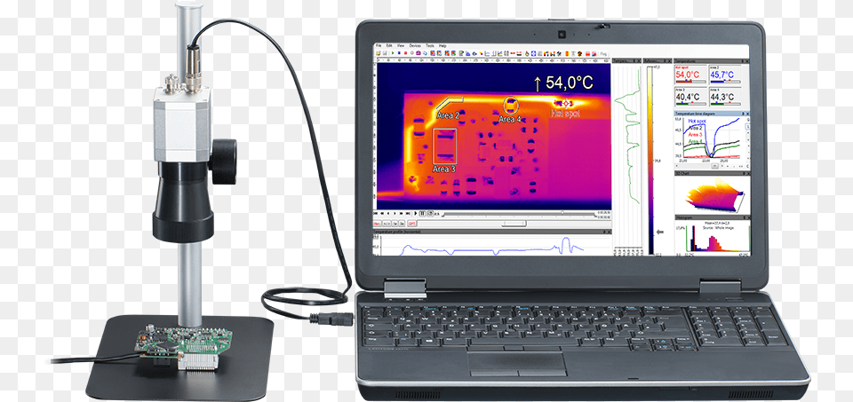 Cmara Termogrfica Con Lente De Microscopio Download Thermographic Camera, Computer, Electronics, Laptop, Pc Png Image