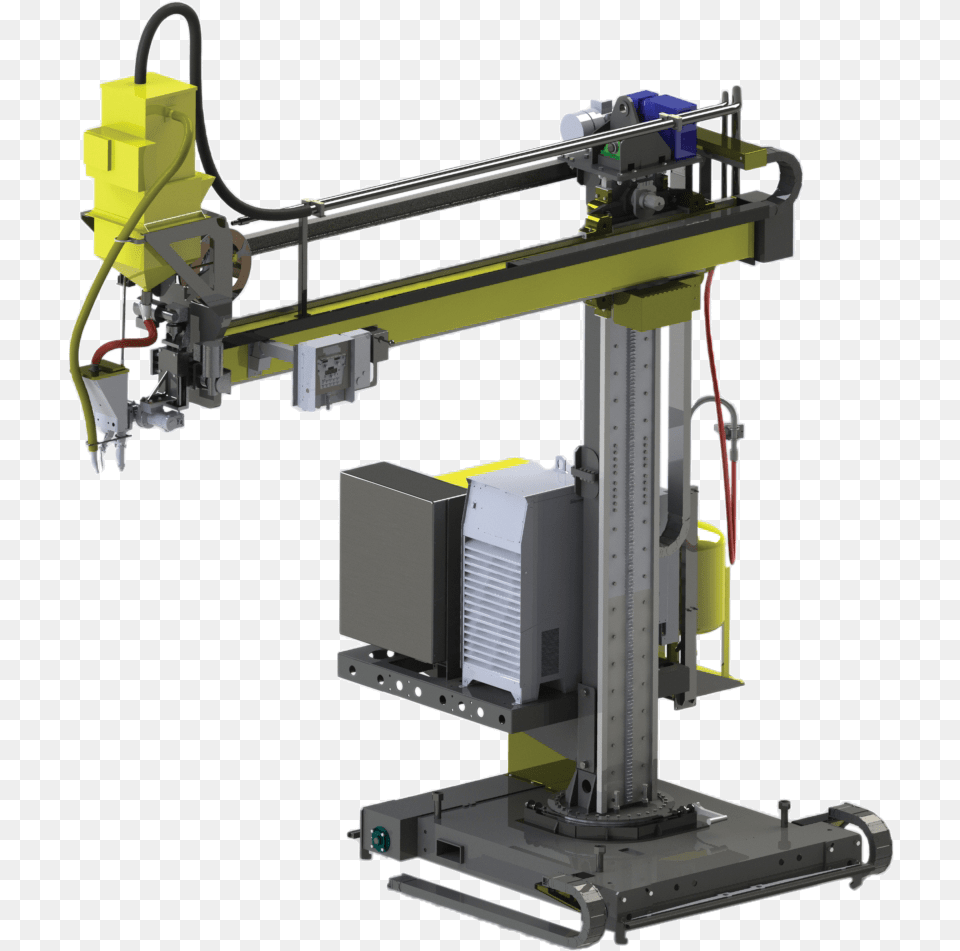 Cmt High Production Pipe Welding Automation Cell With Submerged Arc Welding Stand, Machine Free Png