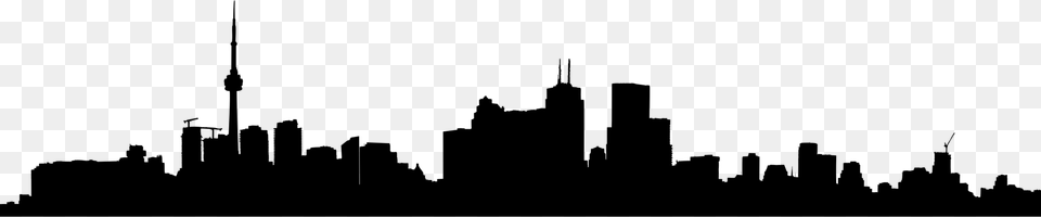 Cn Tower Skyline Silhouette, Gray Png Image