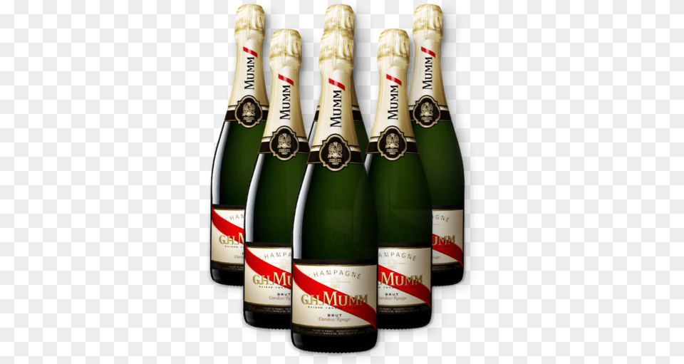 Cny 6 Pack G Mumm Champagne Cordon Rouge Brut Gift Boxed, Alcohol, Beer, Beverage, Bottle Free Png