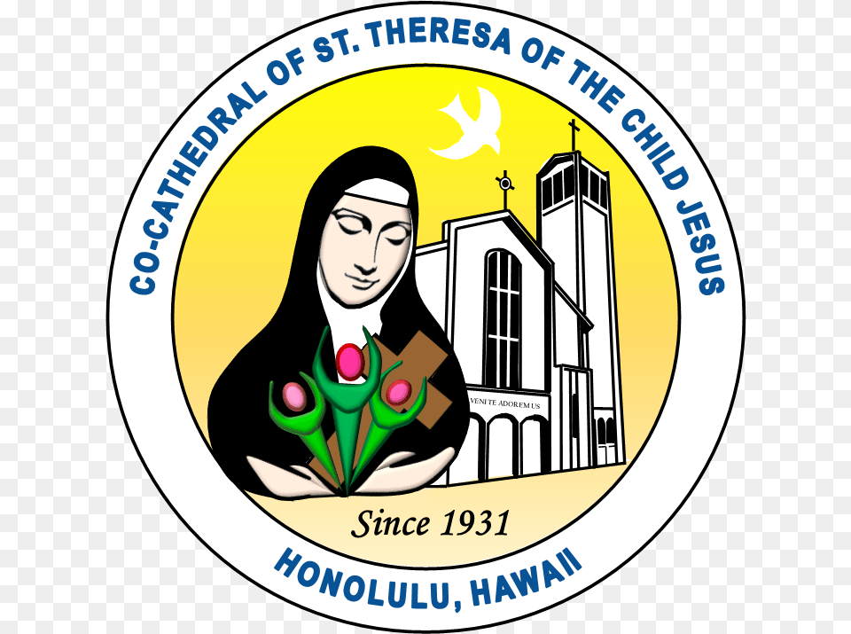 Co Cathedral Of St Theresa Of The Child Jesus Divine Mercy Sunday, Logo, Adult, Female, Person Free Png Download