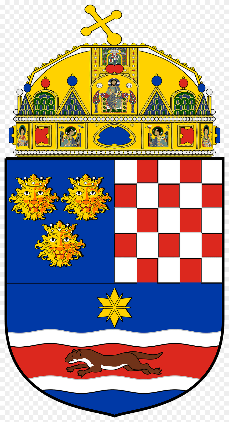 Coa Croatia Country History With Crown 1868 1918 Clipart, Person, Armor, Shield Png
