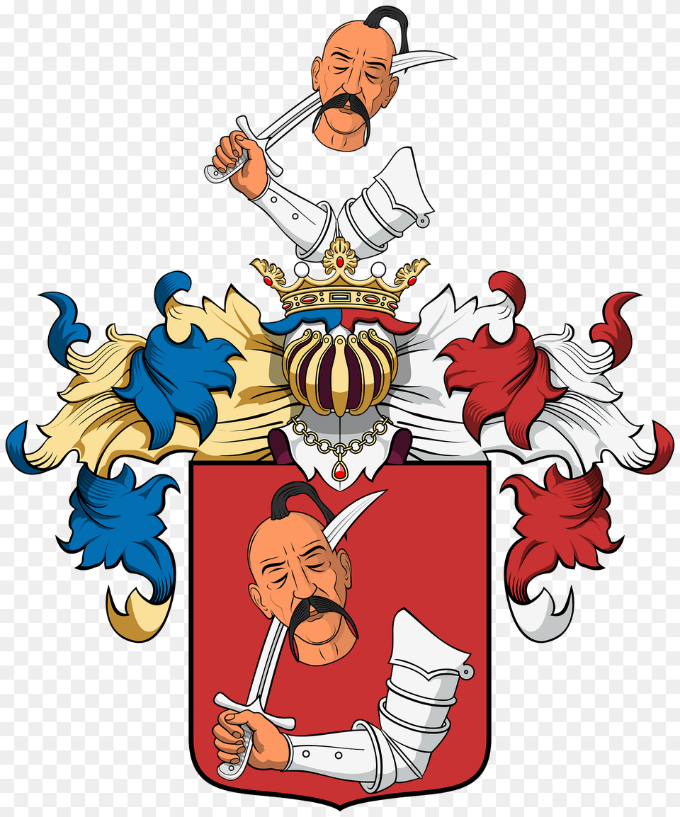 Coa Hungary Town Komdi Big Clipart, Sword, Weapon, Baby, Person Free Png