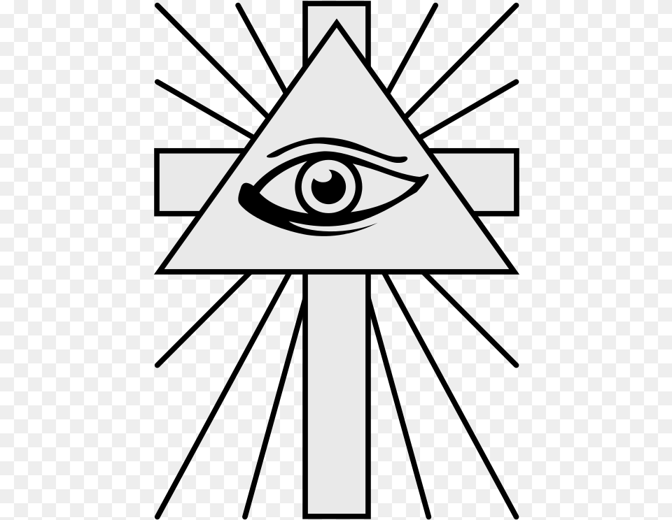 Coa Illustration All Seeing Eye Cross With All Seeing Eye, Triangle, Sign, Symbol Png Image
