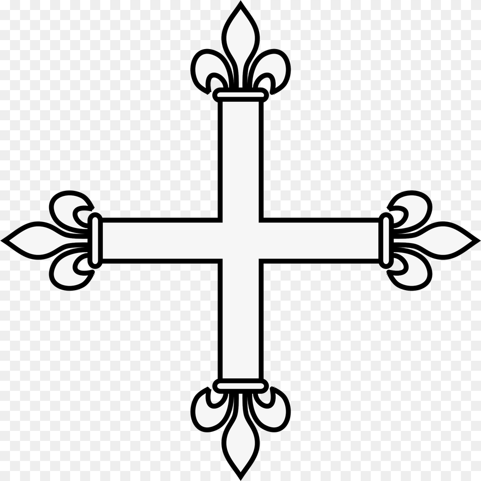 Coa Illustration Cross Fleur De Lys Cross And Fleur De Lys, Symbol Free Png Download