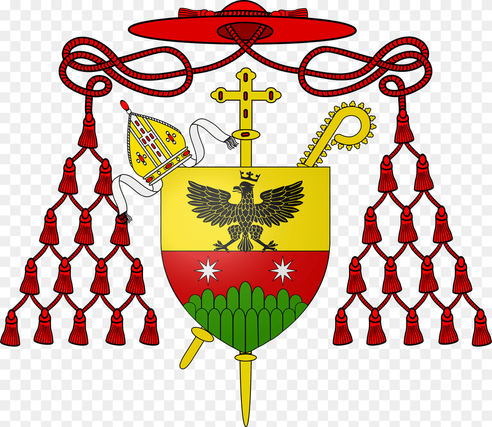 Coa Of Cardinal Bafrtolomeo Bacilieri 2 Clipart, Armor, Emblem, Symbol, Animal Png