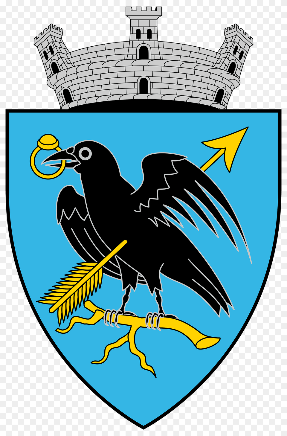 Coa Romania Town Vajdahunyad History Clipart, Emblem, Symbol, Animal, Fish Free Transparent Png