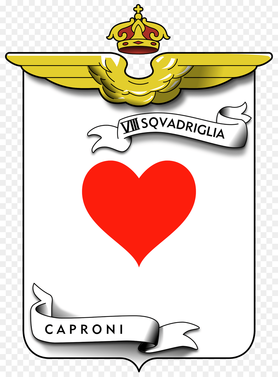 Coa Viii Squadriglia Caproni Heart Clipart, Logo, Symbol, Smoke Pipe, Dynamite Png Image