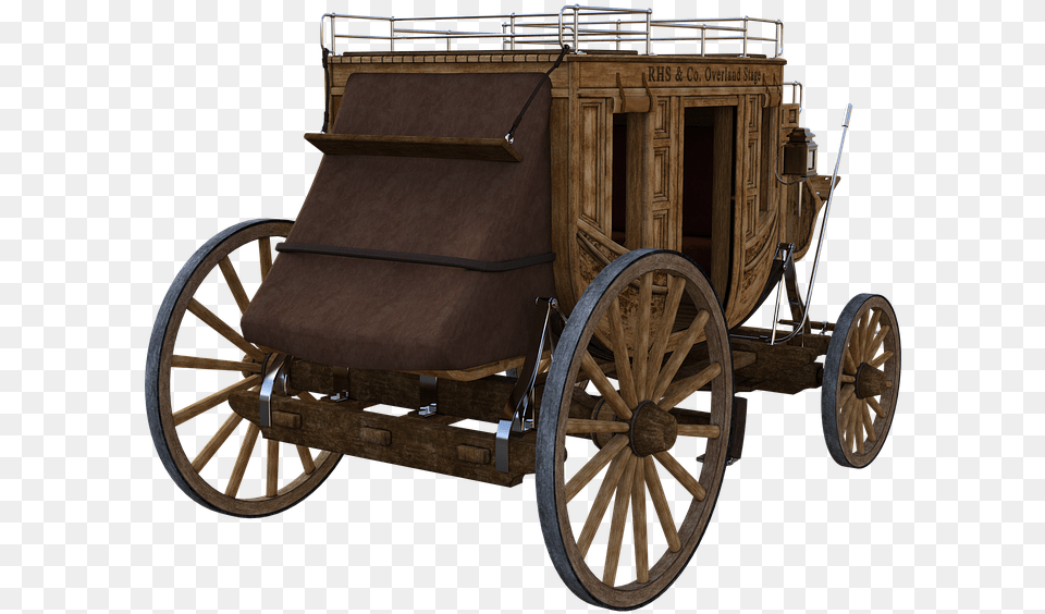 Coach Horses Ride Wagon Stagecoach Team Nostalgia Gatling Gun Wooden Carriage, Machine, Wheel, Spoke, Transportation Free Png