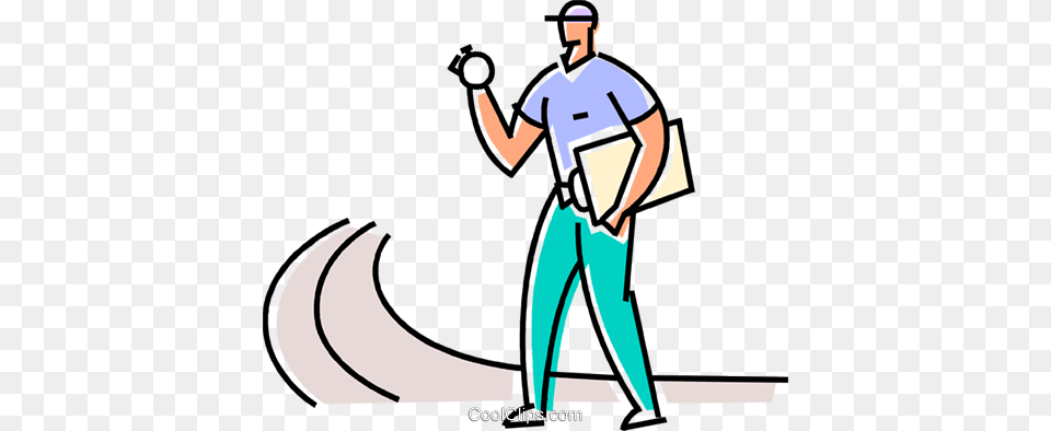 Coach Setting His Stopwatch On The Track Royalty Vector Clip, Adult, Person, Man, Male Png