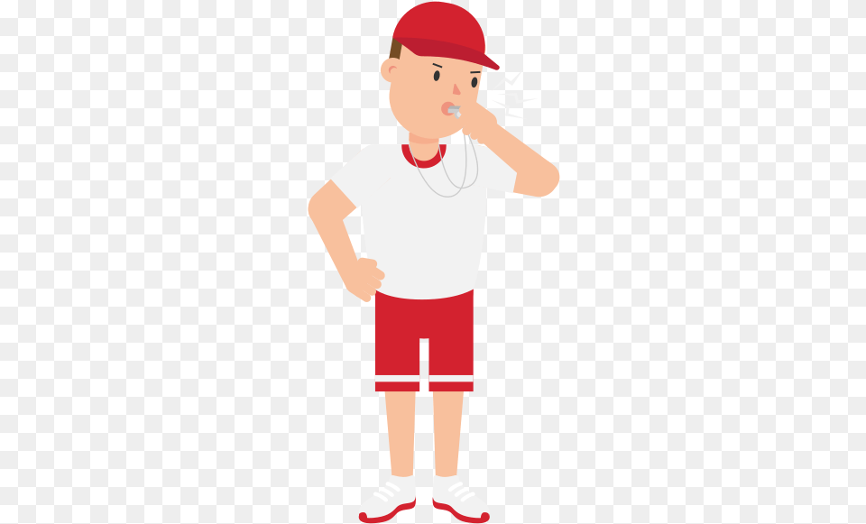 Coach Using A Whistle Cartoon Wikimedia Commons, Baseball Cap, Shorts, Hat, Clothing Free Png Download