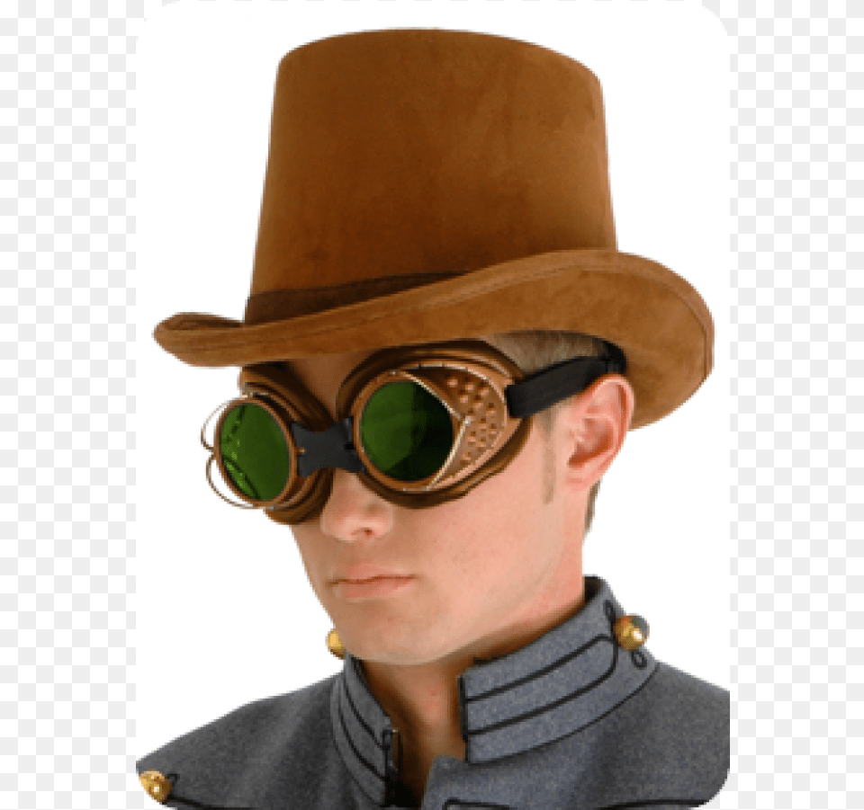 Coachman Brown Suede Top Hat Steampunk Top Hat Costume, Accessories, Clothing, Goggles, Sun Hat Png