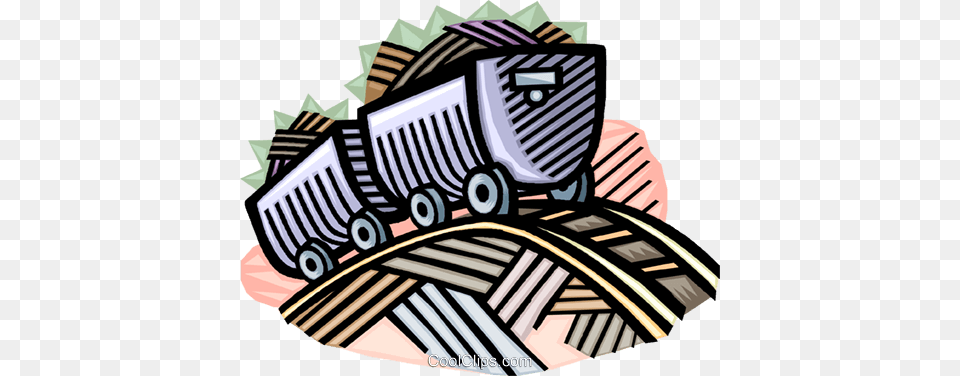 Coal Cars Riding The Rails In A Coal Mine Royalty Vector Clip, Machine, Wheel, Art, Bulldozer Free Png