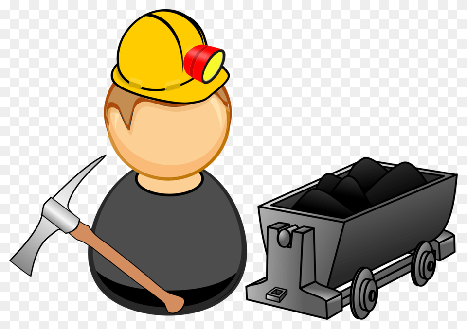 Coal Mining Miner Monero, Clothing, Hardhat, Helmet, Smoke Pipe Png Image