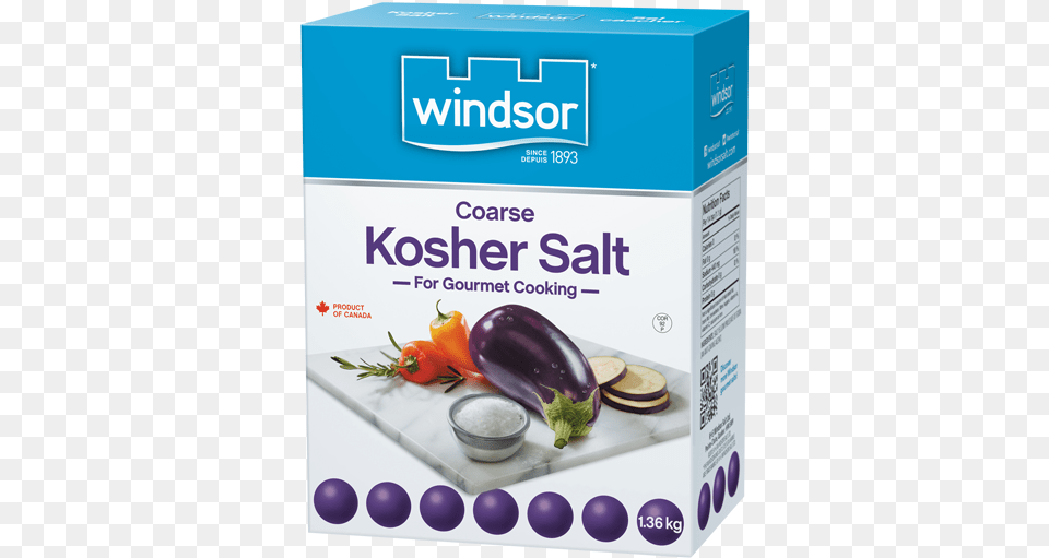 Coarse Kosher Salt Windsor Kosher Salt, Food, Produce, Eggplant, Plant Free Png Download