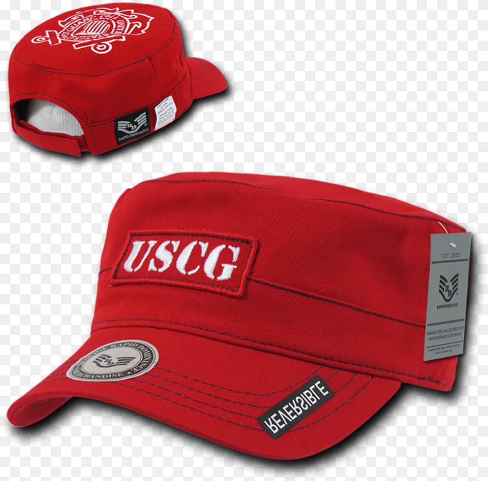 Coast Guard Cap Uscg Vintage Military Style Reversible Logo Red For Baseball, Baseball Cap, Clothing, Hat Free Transparent Png